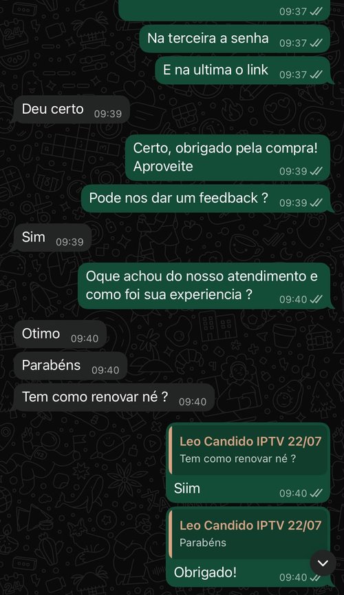 Avaliação de cliente no WhatsApp - Instalação e renovação